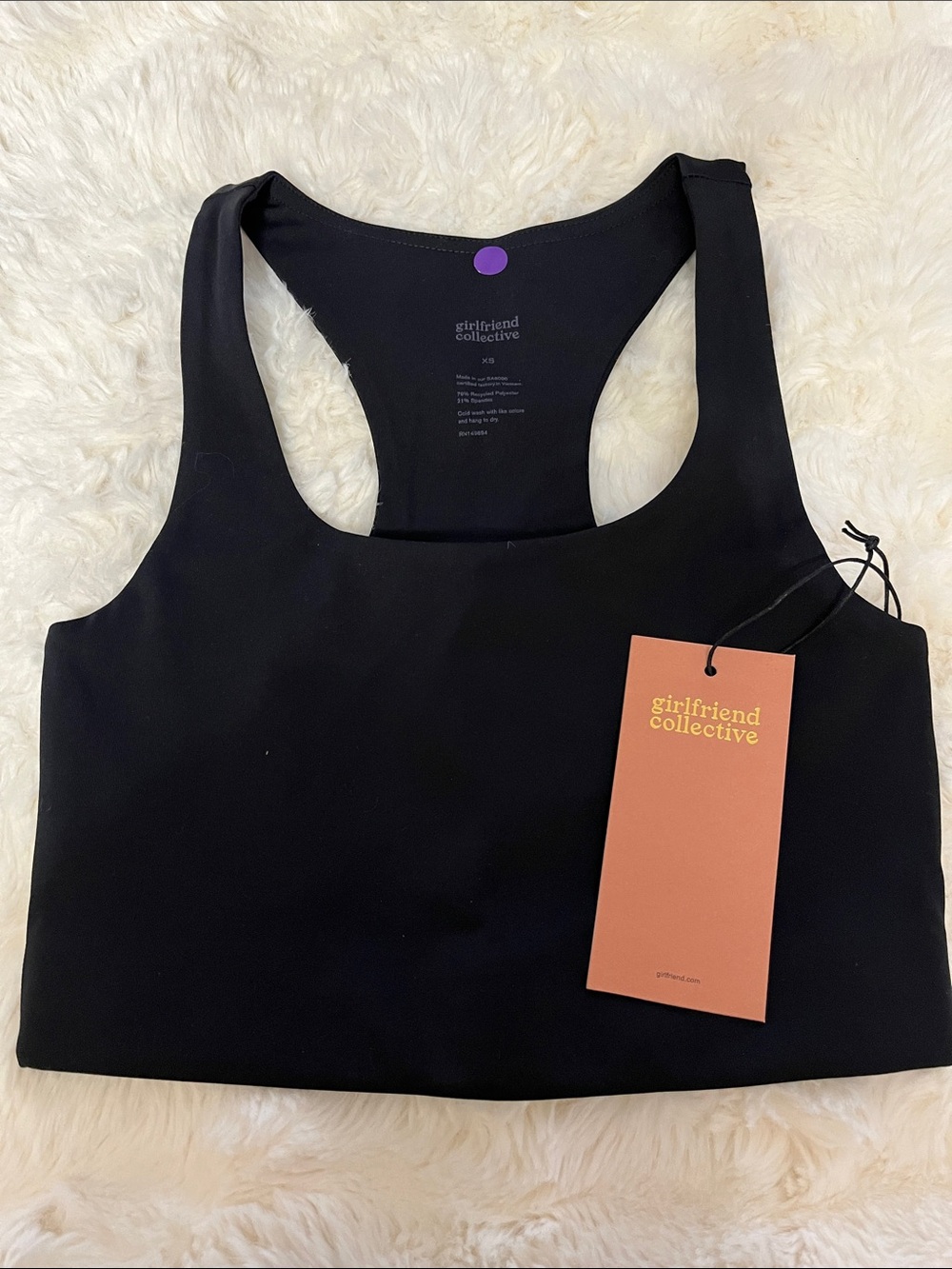 girlfriend collective Black Scoop Racerback Sports Bra